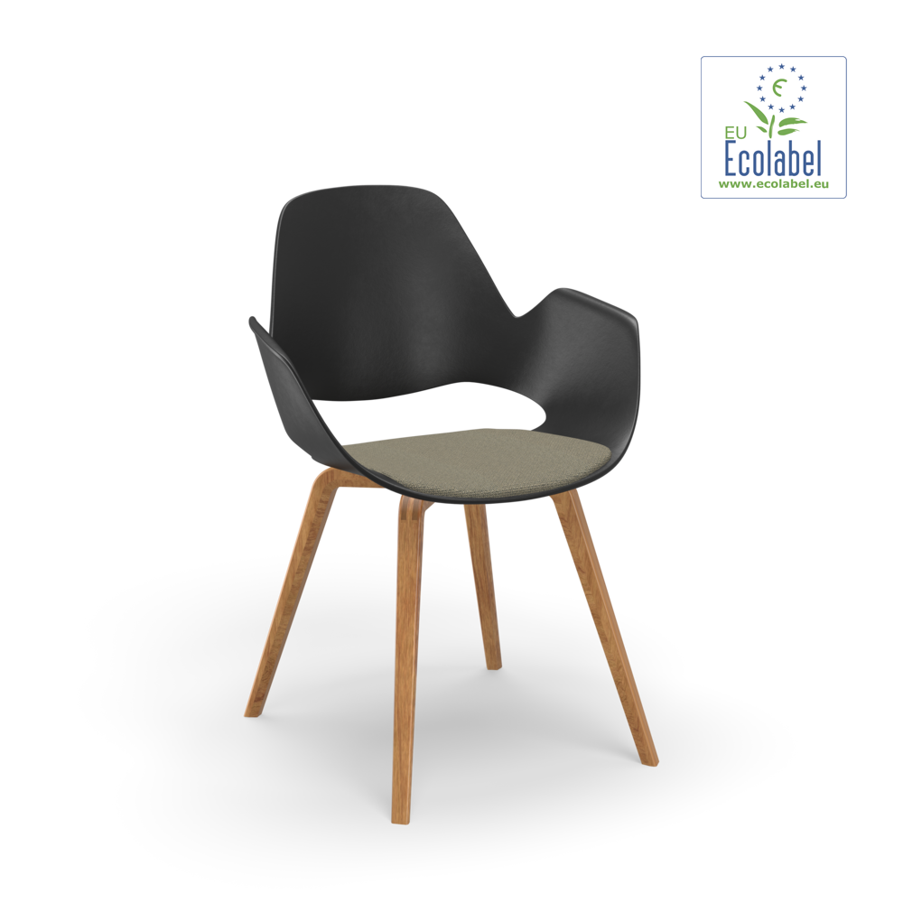FALK Chair, armrest - Upholstered - Base: Oak veneer