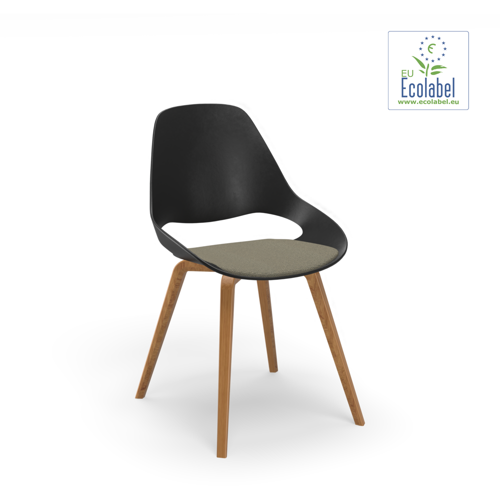 FALK Chair, low armrest - Upholstered - Base: Oak veneer
