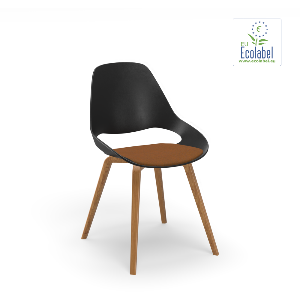 CHAIR, low armrest / Upholstered seat / Oak veneer / Terracotta