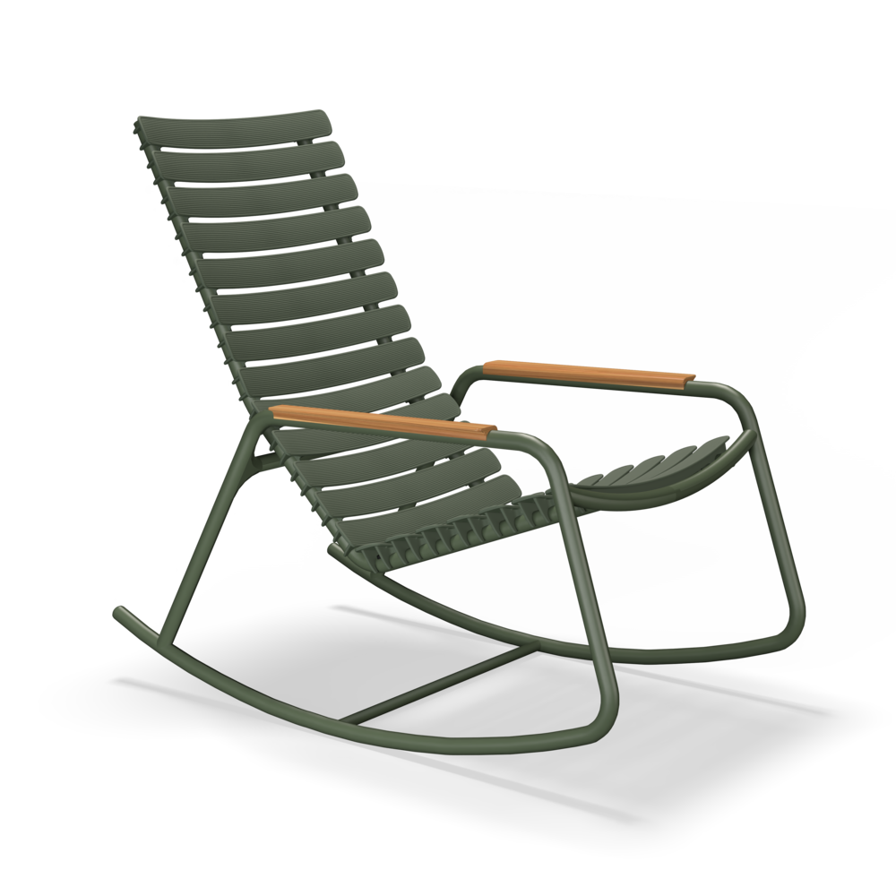 ROCKING CHAIR // Olive green // Bamboo armrests