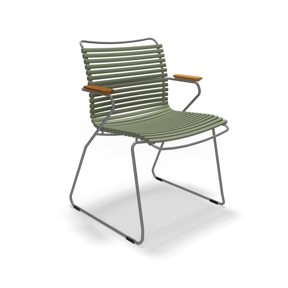 DINING CHAIR // Olive Green // Bamboo armrests