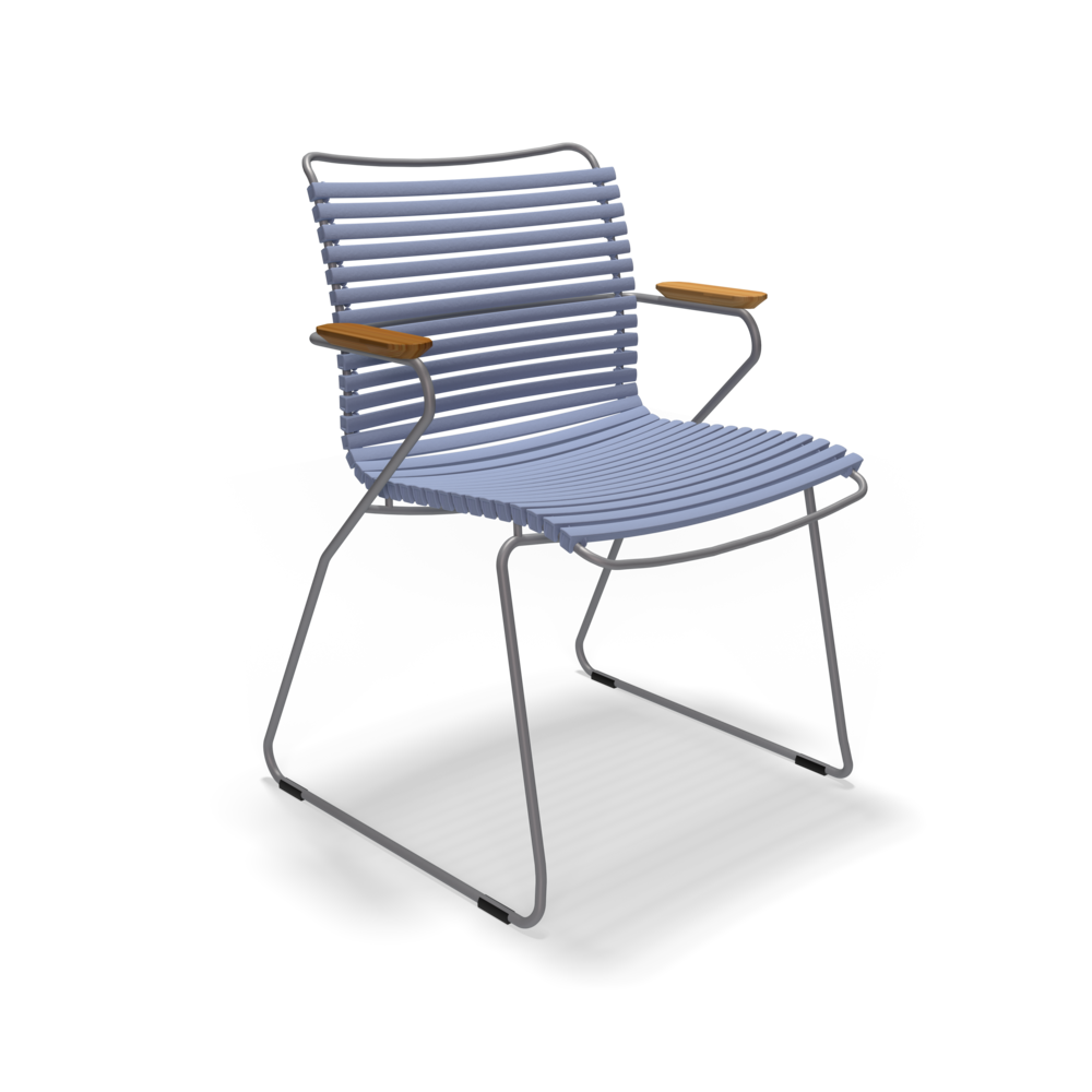 DINING CHAIR // Pigeon Blue // Bamboo armrests