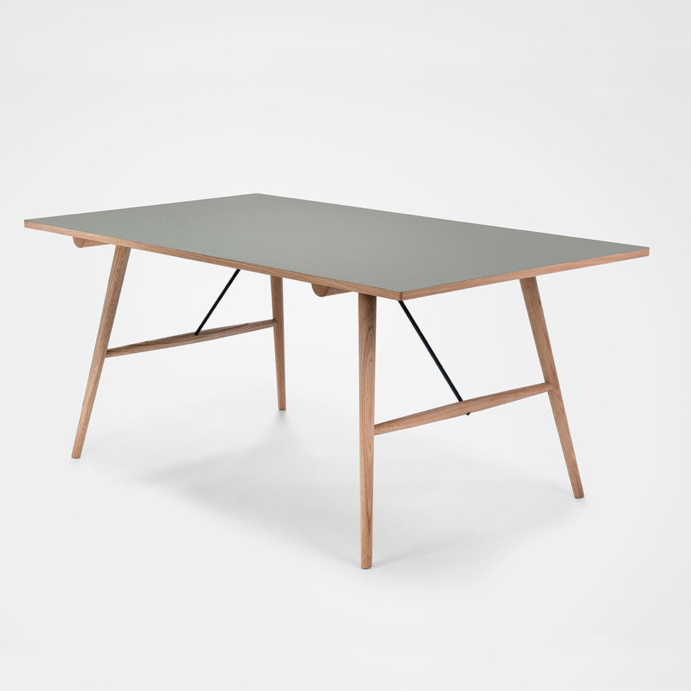DINING TABLE 168cm // Ash grey Linoleum 