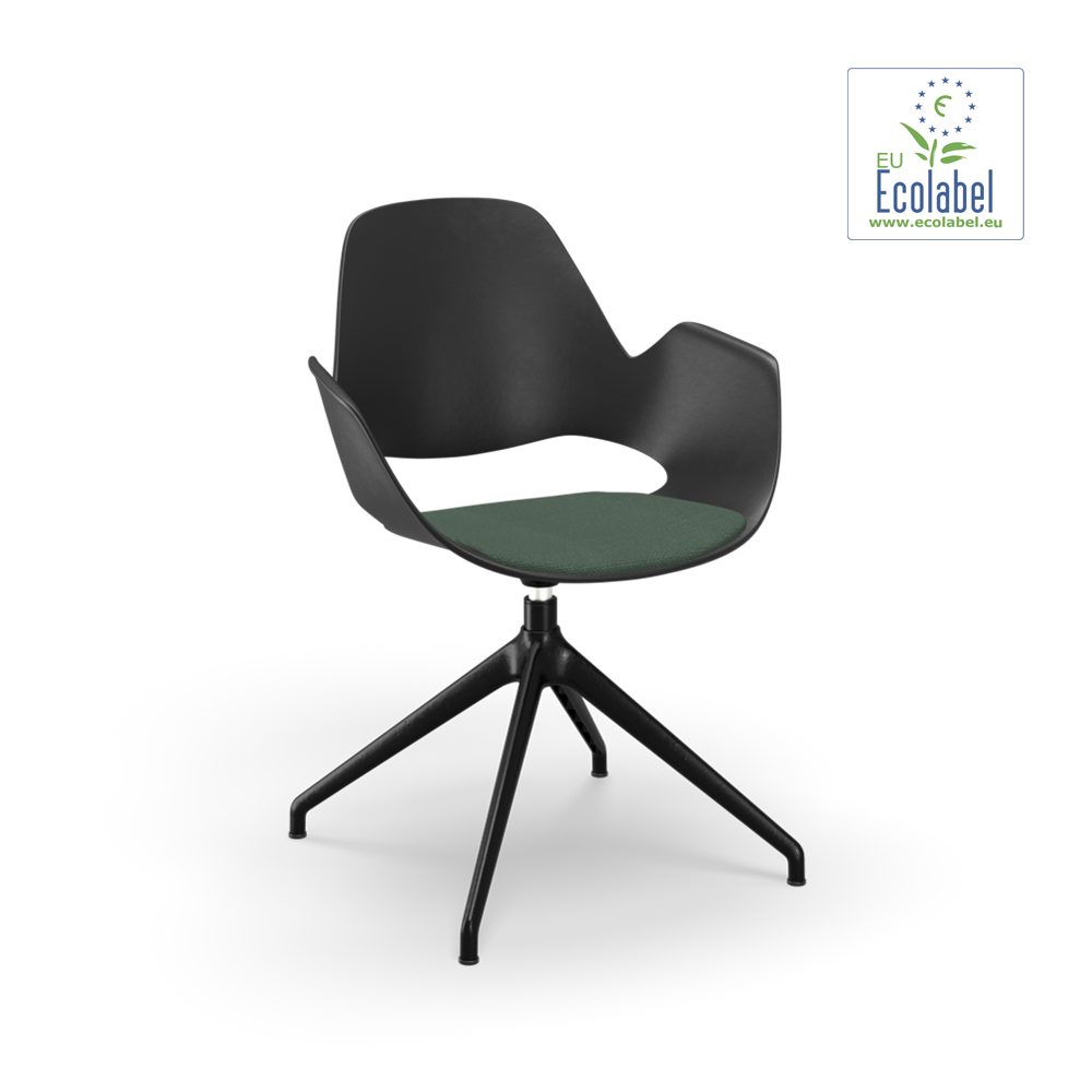 CHAIR // Upholstered seat // Base: Four star return swivel // Dark green