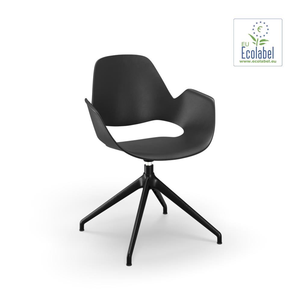 CHAIR // Black seat // Base: Four star return swivel