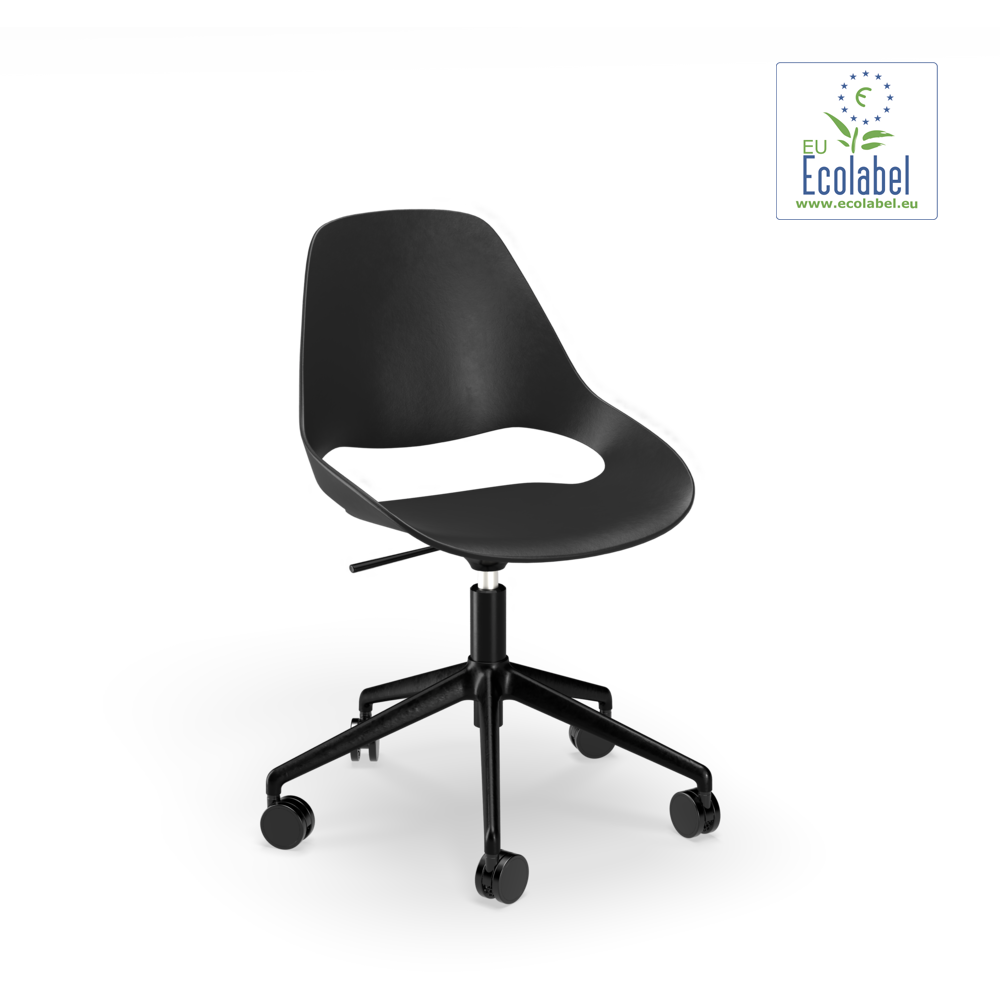 CHAIR, low armrest // Black seat // Five star with castors