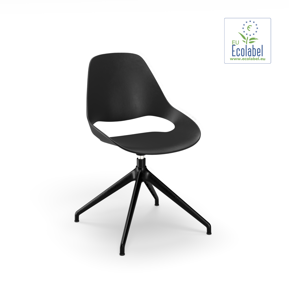 CHAIR. low armrest // Black seat // Four star return swivel