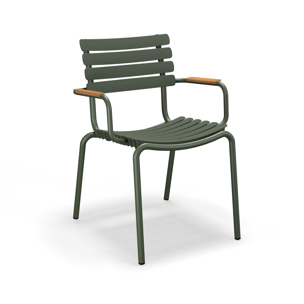 DINING CHAIR // Olive green // Bamboo armrests